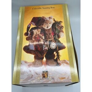 Grandeur Noel 2002 Collector Edition 27 inch Standing Santa Bear PU-01382 Brown